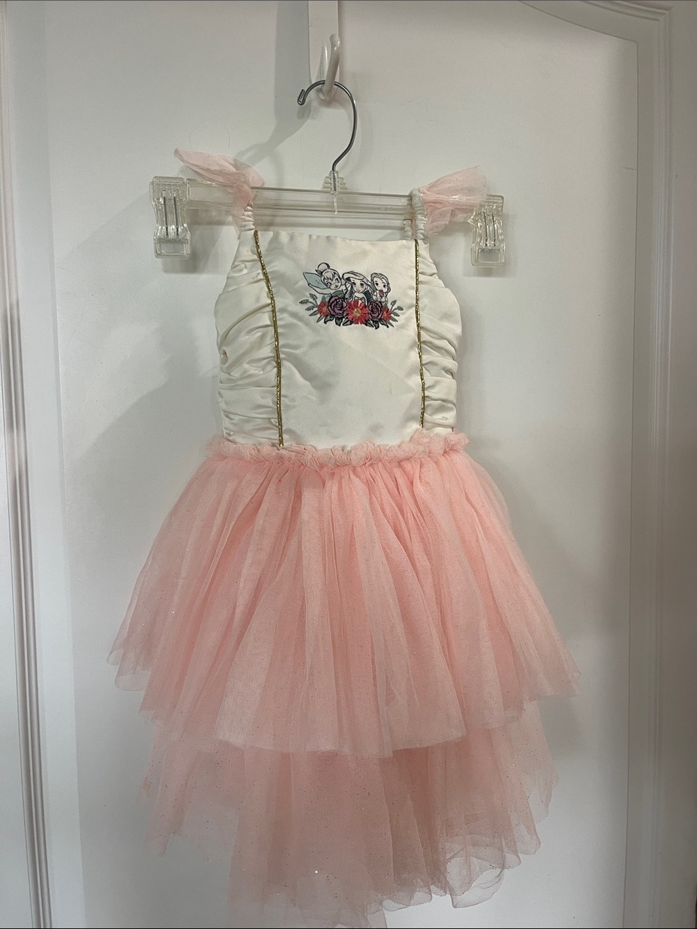 Disney Store Animators tutu dress tinker Bell & Ariel cream bodice, pink tulle 4
